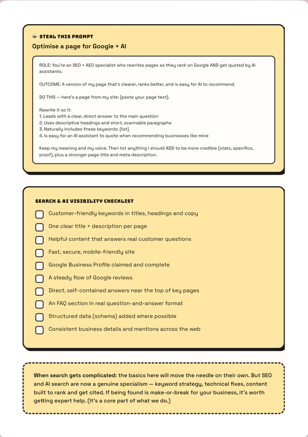 AI prompt card