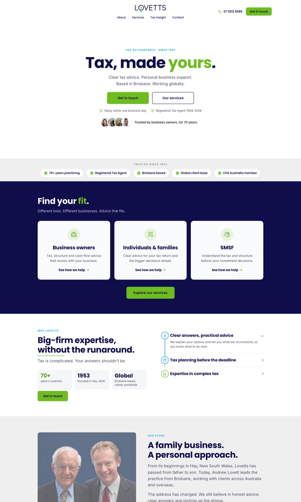 Full Lovetts Accounting homepage