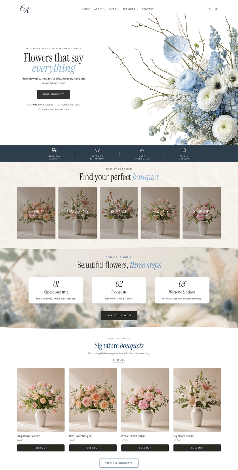Ever After Flowers - Website | Chronically Online portfolio