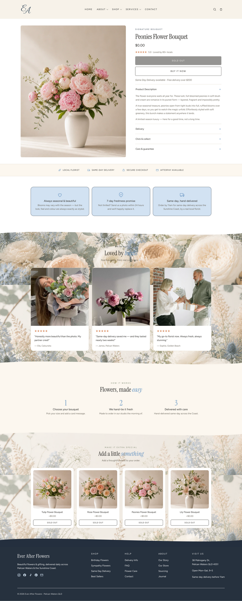 Ever After Flowers - Website | Chronically Online portfolio